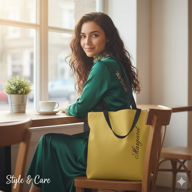 Personalized Custom Name Designer Metallic Gold Tasche (Personalized Custom Name Designer Metallic Gold Tote Bag)