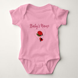 Personalized/Custom Name Ladybug Pink Baby  Baby Strampler