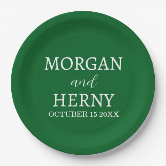 Personalized Custom Name Stylish Minimal Wedding Pappteller