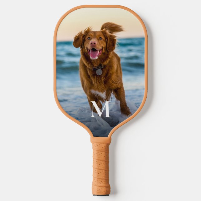 Personalized Custom Photo Monogram  Pickleball Schläger (Vorderseite)