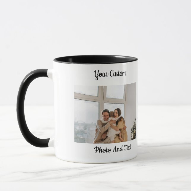 Personalized Custom Photo Text Combo Mug Tasse (Links)
