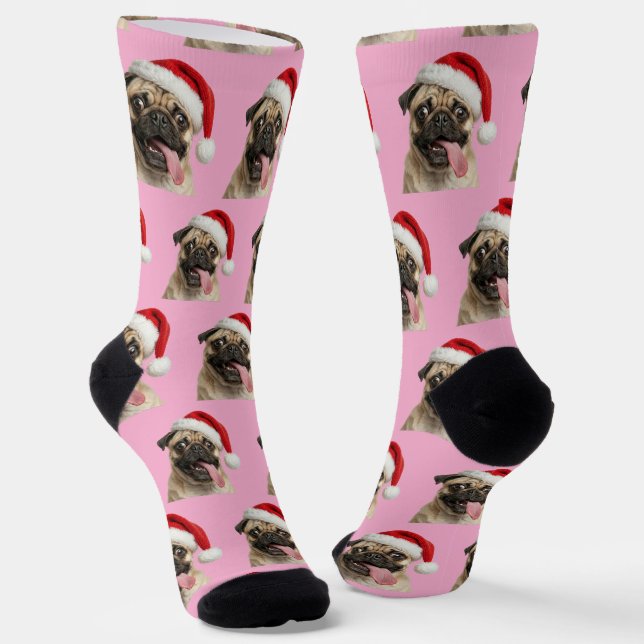 Personalized Custom Pug Christmas  Socken (Gewinkelt)