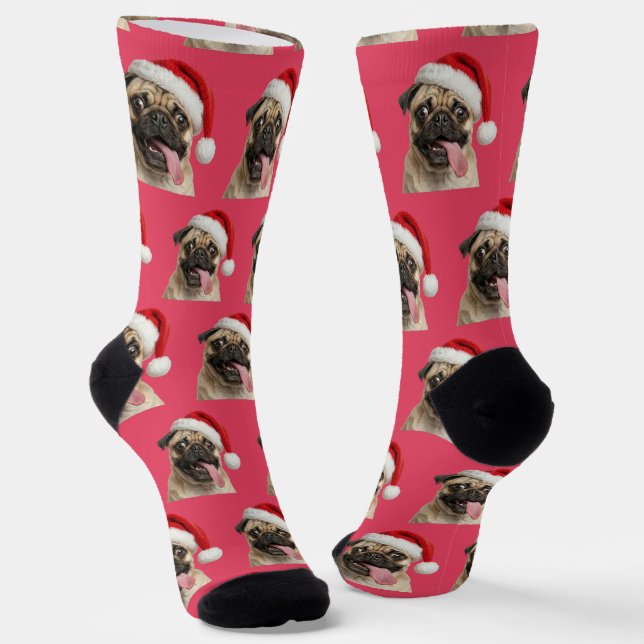 Personalized Custom Pug Christmas  Socken (Gewinkelt)