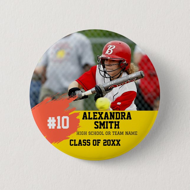 Personalized Custom Softball Player Graduation Button (Vorderseite)