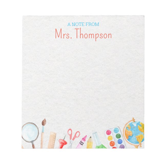 Personalized Custom Teacher's Notepad Notizblock (Vorderseite)