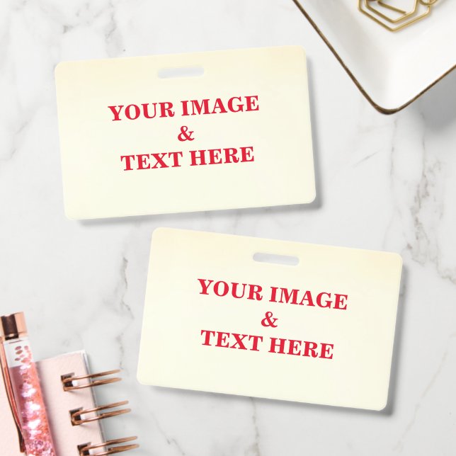 Personalized Custom Your Own Photo & Text Ausweis (Büro)