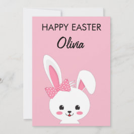 Personalized Cute Bunny Easter Kids Custom Name Feiertagskarte