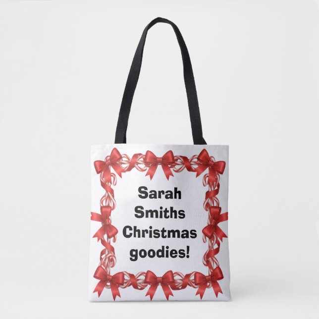 Personalized Cute Candy Canes & Ribbons -  Tasche (Vorderseite)