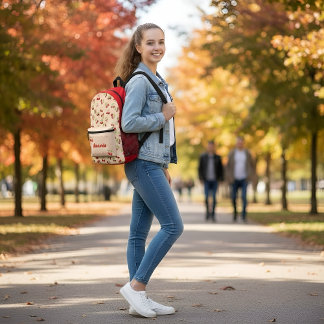 Personalized Cute Cherry Dessert  Bedruckter Rucksack