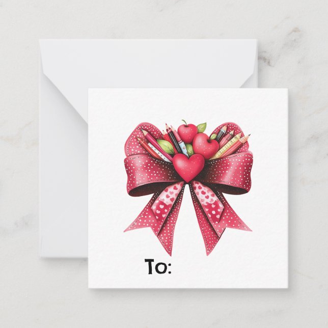 Personalized Cute Chic Pink Teacher School Mitteilungskarte (Vorderseite)