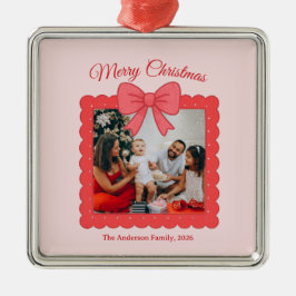 Personalized Cute Christmas Photo Collage  Ornament Aus Metall