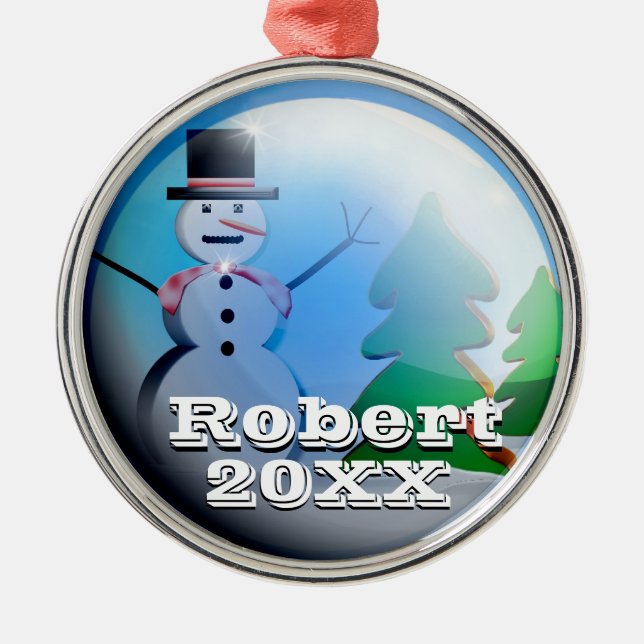 Personalized Cute Christmas Snow Globe Ornament (Vorne)