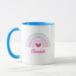 Personalized Cute Colorful Boho Rainbow Tasse