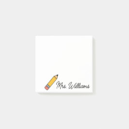 Personalized Cute Crayon Teacher Back to School  Post-it Klebezettel