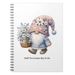 Personalized Cute Daisy Flower Gnome Women's Notizblock