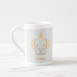Personalized Cute Elephant Kids Name Prozellantasse
