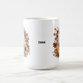 Personalized Cute Ghost and Black Cat Autumn Mug Kaffeetasse