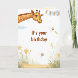 Personalized Cute Giraffe Birthday Card Karte