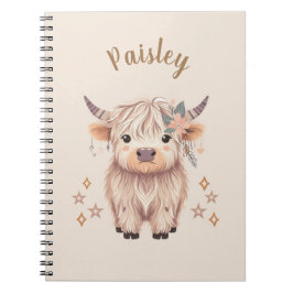 Personalized Cute Highland Cow Notebook Notizblock