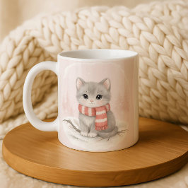Personalized Cute Kitten Winter Mug Kaffeetasse