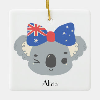 Personalized Cute Koala Baby's 1st Christmas Keramikornament