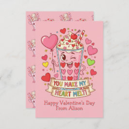 Personalized Cute Milkshake Classroom Valentine