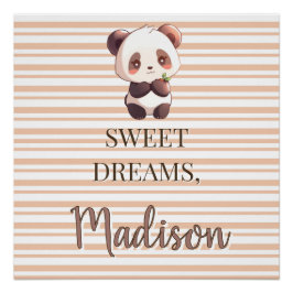 Personalized Cute Panda Sweet Dreams Poster