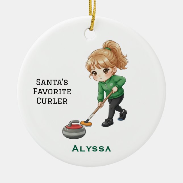 Personalized Cute Personalized Curler Keramik Ornament (Vorne)