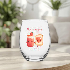 Personalized Cute Strawberry Jam Mothers Day Gift Weinglas Ohne Stiel