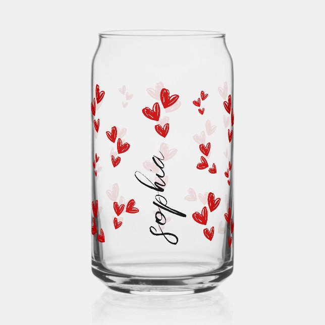 personalized cute Valentine gift - red hearts (Recto)