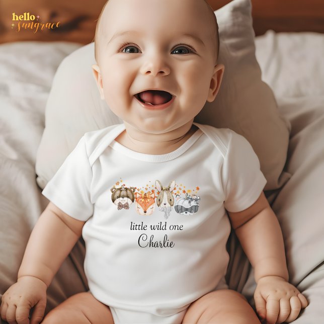 Personalized Cute Woodland Fall Baby Strampler (Von Creator hochgeladen)