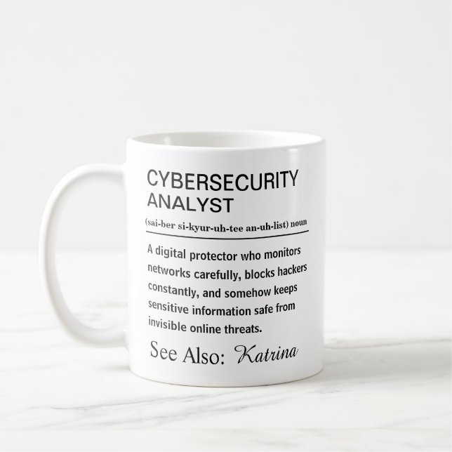 Personalized Cybersecurity Analyst Definition Kaffeetasse (Links)