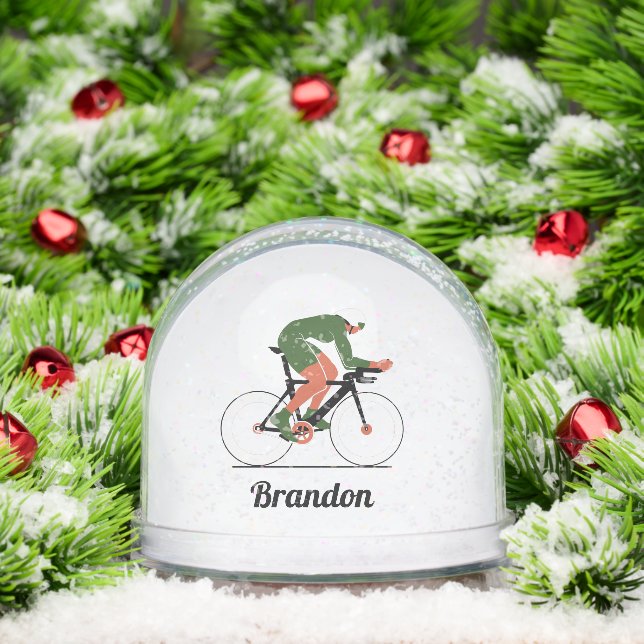 Personalized Cyclist Snow Globe Gift Schneekugeln (Weihnachten)