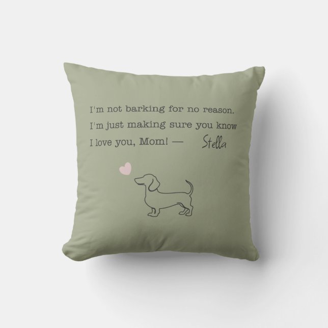 Personalized Dachshund Dog Mom Photo & Name Kissen (Vorderseite)