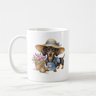 Personalized Dachshund Garden Mug | Cute Dog Garde