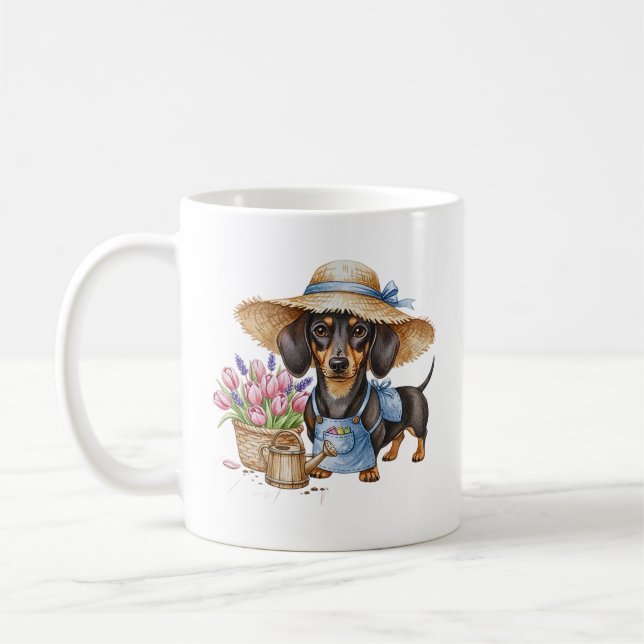 Personalized Dachshund Garden Mug | Cute Dog Garde Kaffeetasse (Links)
