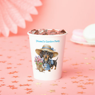 Personalized Dachshund Garden Paper Cup | Cute Dog Pappbecher