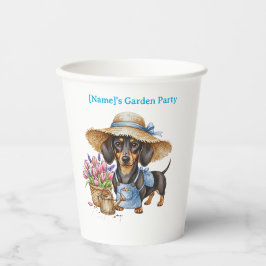 Personalized Dachshund Garden Paper Cup | Cute Dog Pappbecher
