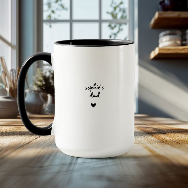 Personalized Dad Cute Minimalist New Father's Day Tasse (Von Creator hochgeladen)