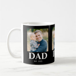 Personalized Dad Established Photo Fathers Day Kaffeetasse