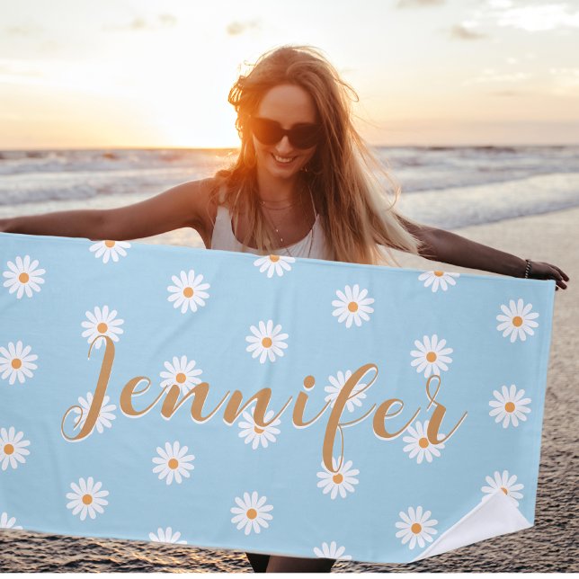 Personalized Daisy Beach Towel, Custom Beach Towel Strandtuch (Von Creator hochgeladen)