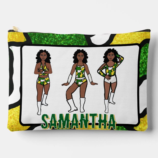 Personalized Dancer Green Yellow Camo #1 Zubehörtasche (Vorderseite)