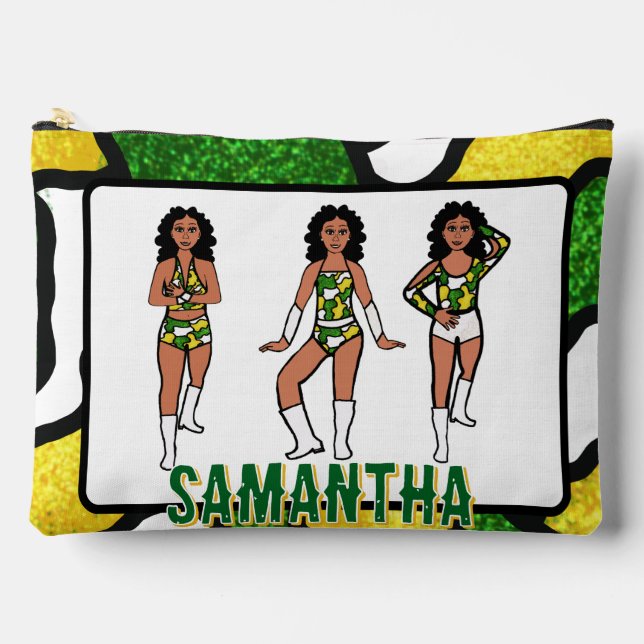 Personalized Dancer Green Yellow Camo #2 Zubehörtasche (Vorderseite)