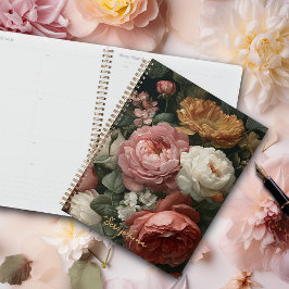 Personalized Dark Moody Vintage Floral Notebook Planer