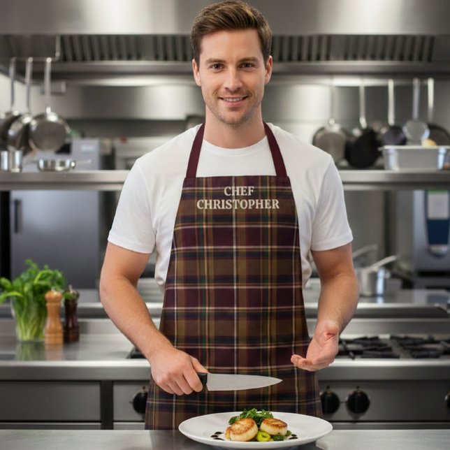 Personalized Dark Plaid Chef Apron Schürze (Von Creator hochgeladen)