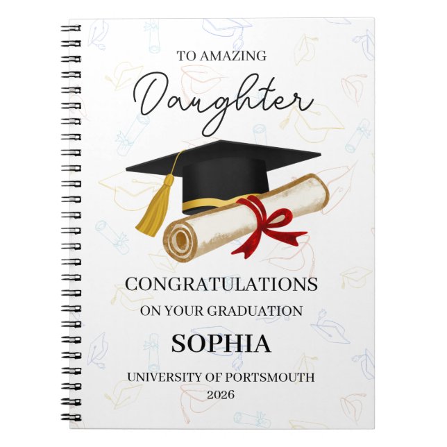 Personalized Daughter Graduation Keepsake  Notizblock (Vorderseite)