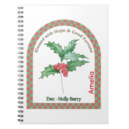 Personalized December Birth Month Flower Notebook Notizblock