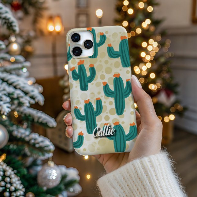 Personalized Desert Sand Cacti Phone Case iPhone 16 Pro Hülle (Personalize Your Tech! Add a custom name to this artistic phone case. It's the perfect unique gift!)