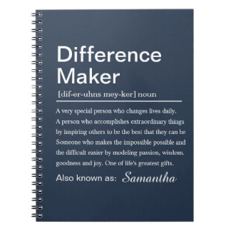 Personalized Difference Maker Definition Custom Notizblock