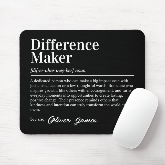Personalized Difference Maker Definition Mousepad (Mit Mouse)